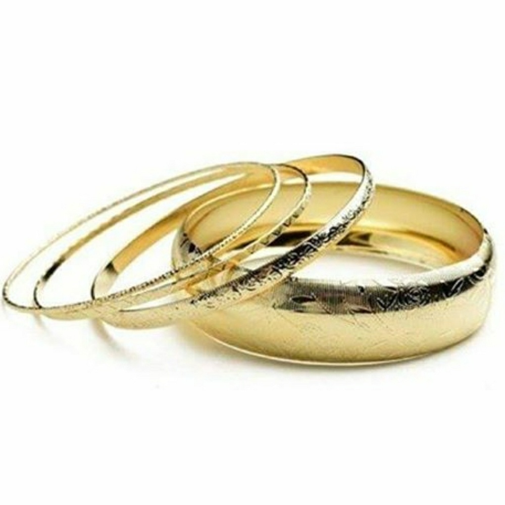 Gold plated bangle bracelets